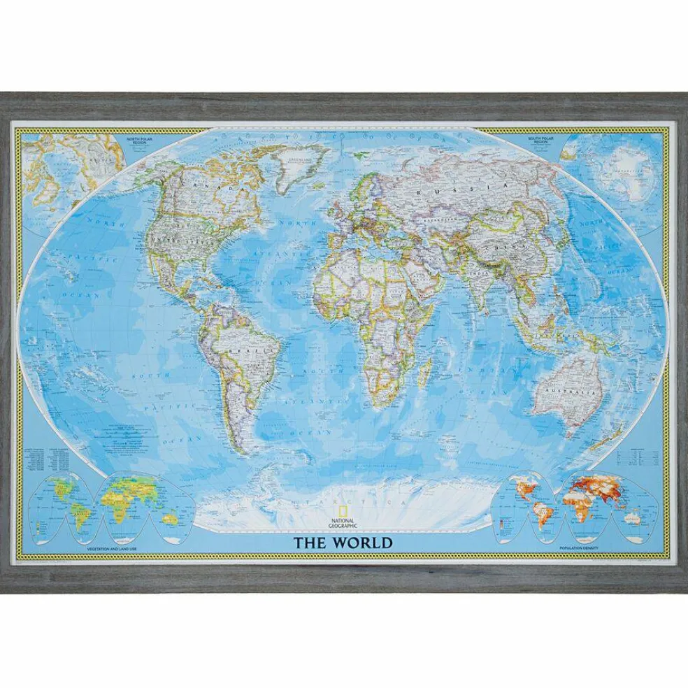 24 x 36 Frames Classic World Push Pin Travel Map