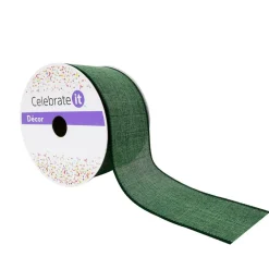 2.5" x 25ft. Faux Linen Wired Ribbon by Celebrate It™ Décor