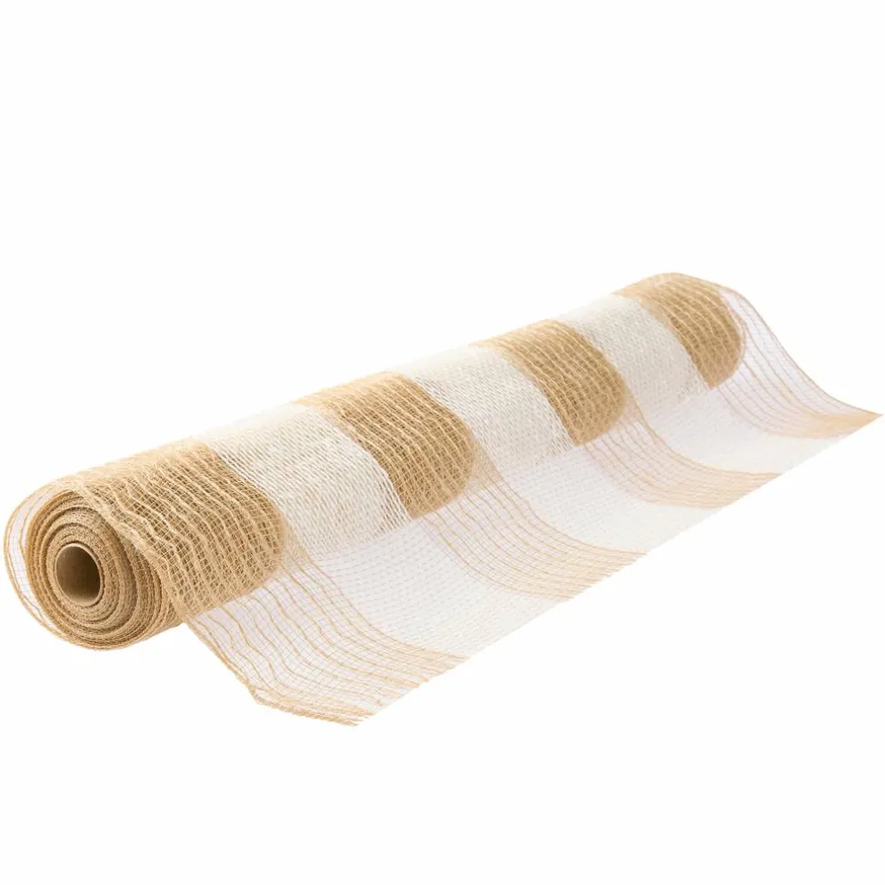 21" x 18ft. Jute Mesh Striped Ribbon by Celebrate It® Occasions™