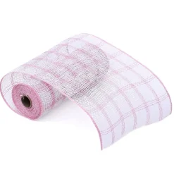 10" x 19ft. Pink & White Window Poly Burlap Mesh by Celebrate Itâ„¢