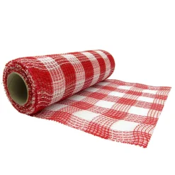 10" x 19ft. Red & White Buffalo Check Mesh by Celebrate It™