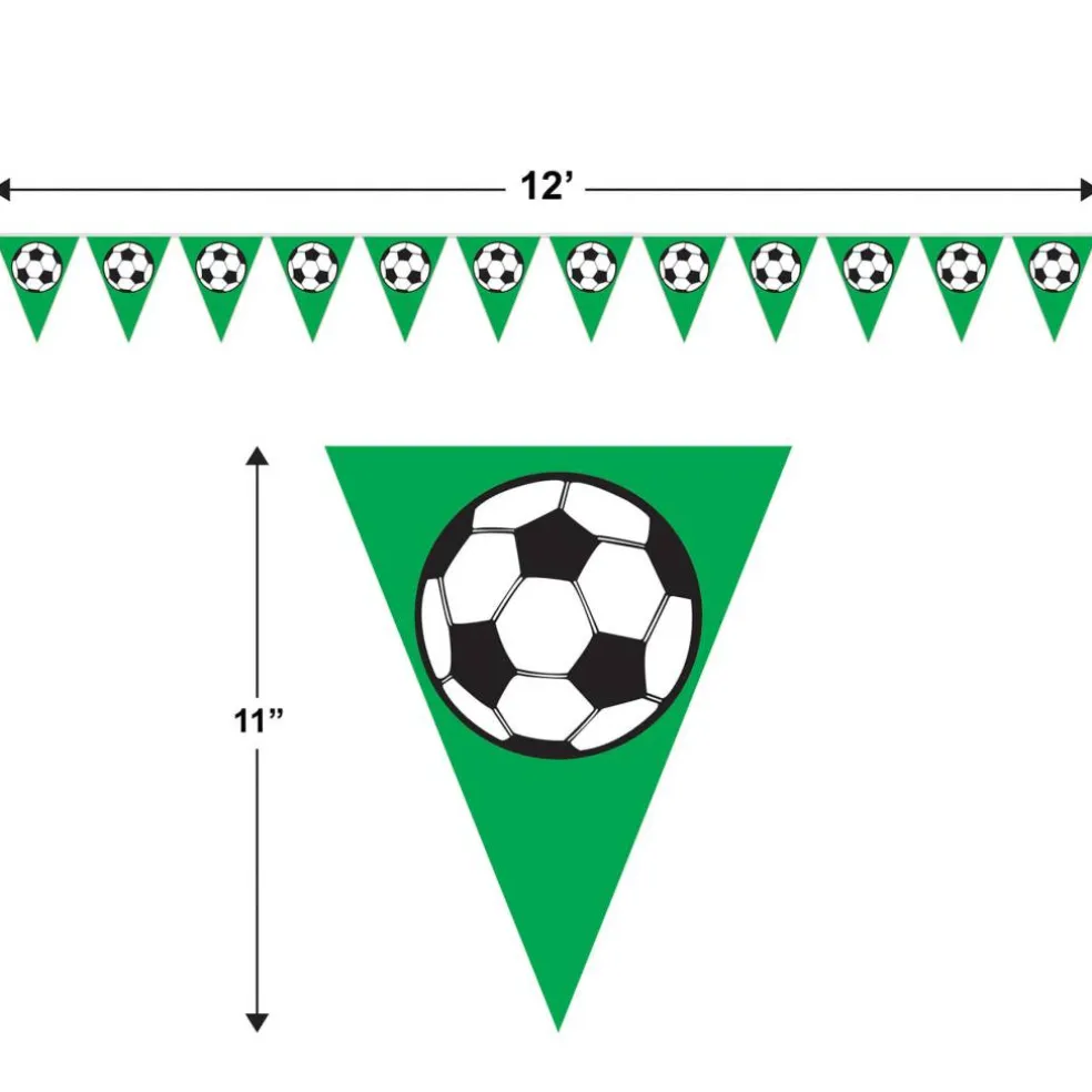 11" x 12ft. Soccer Ball Plastic Pennant Banners, 2ct.