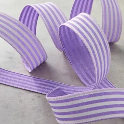 1.5" x 30ft. Stripe Faux Linen Wired Ribbon by Celebrate It™ Décor