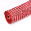 10" x 19ft. White & Red Window Poly Burlap Mesh by Celebrate It™