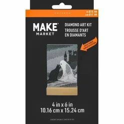 4" x 6" Ghost & Cat Acrylic Surface Diamond Art Kit with Wood Stand by Make Market®