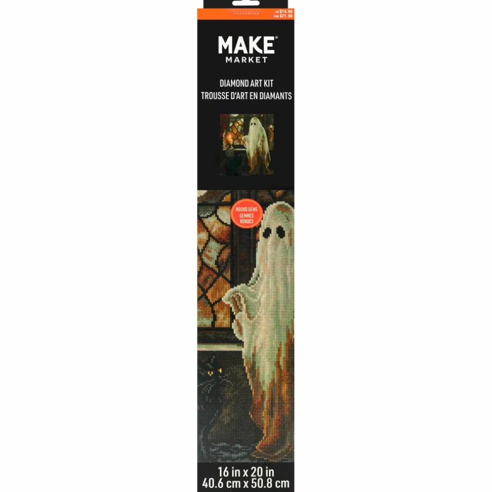 16" x 20" Ghost & Cat Diamond Art Kit by Make Market®