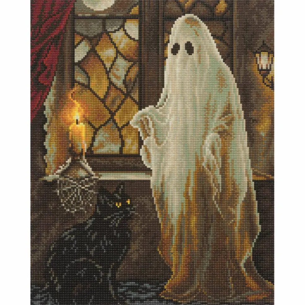 16" x 20" Ghost & Cat Diamond Art Kit by Make Market®