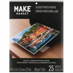 8.5" x 11" Glossy Photo Paper, 25 Sheets by Make Market®