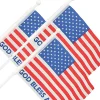 6" x 4" God Bless America USA Flags on Plastic Sticks 12 Pc.