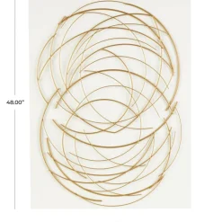 36" x 48" Gold Metal Circle Wall Art with White Wood Backing