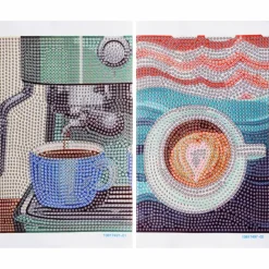 5" x 7" Gourmet Coffee Diamond Art Kit with Wooden Frames by Make MarketĀ®