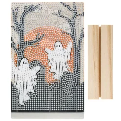 4" x 6" Graveyard Ghosts Acrylic Surface Diamond Art Kit with Wood Stand by Make Market®