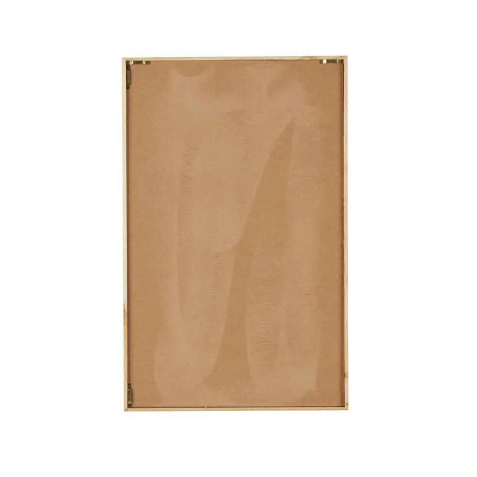 15" x 23" Handmade Brown Wood Abstract Wall Décor with Dimensional Wavy Design