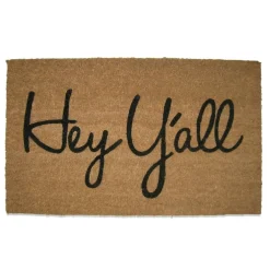 17.5" X 30" Hey Y'All Southern Coir Doormat Farmhouse Welcome Entryway Mat