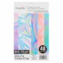 4.5" x 7" Holographic Foil Cardstock Paper Pad by Recollections™, 48 Sheets