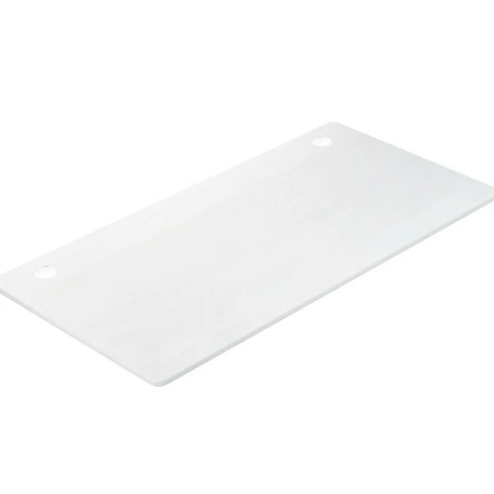 55 x 28 Inch Desk Tabletop, Rectangle Desktop Replacement with 2 Cable Holes, 1-Inch-Thick Work Surface for Sit to Stand Desk, White