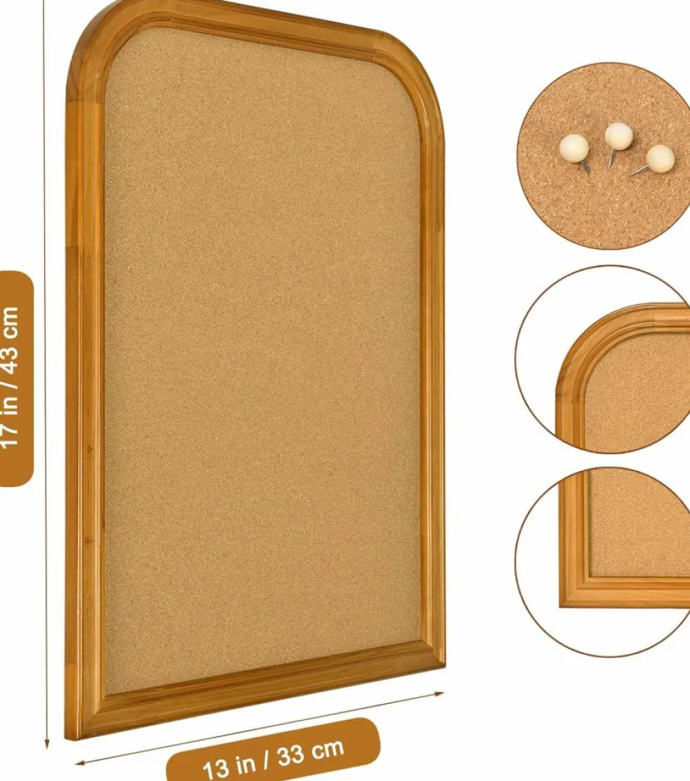 17X13 inches - Cork Board for Walls with Frame(Brown)