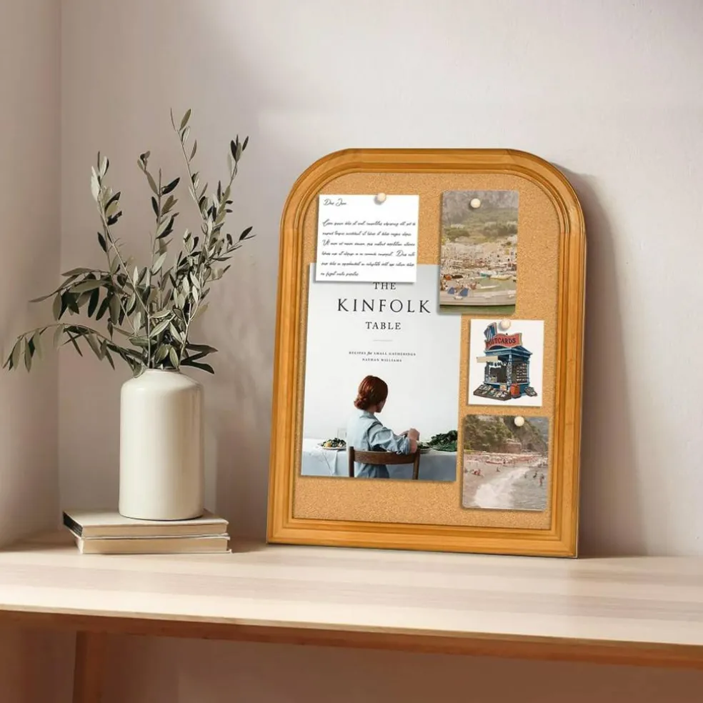 17X13 inches - Cork Board for Walls with Frame(Brown)