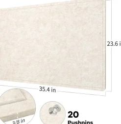 36 x 24 inches Felt Board - Cork Board Alternative for Wall(Oatmeal)