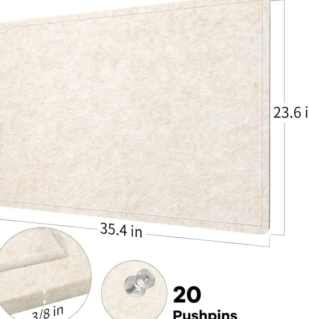 36 x 24 inches Felt Board - Cork Board Alternative for Wall(Oatmeal)