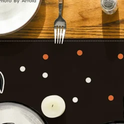 13x72 Inch Polka Dot Ghost Pumpkin Cat Boo Halloween Table Runner, Bat Seasonal Fall Kitchen Dining Table Decoration for Home Party Decor