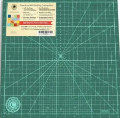 14x14 Inch Rotating Self-Healing Cutting Mat for Quilting & Sewing, 13" Grid with 15-Degree Angle Lines, Non-Slip Base & Blade Protection for Precision Crafts