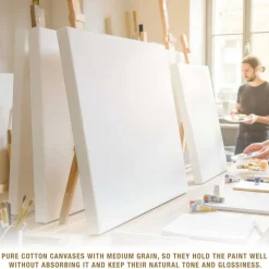 20 x 30 inch Stretched Canvas 12-Ounce Triple Primed, 3-Pack - Professional Artist Quality White Blank 3/4" Profile, 100% Cotton, Heavy-Weight Gesso