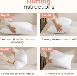 12 x 20 Inch Throw Pillow Inserts Set of 2 White Decorative Lumbar Cushion Inserts Soft Fluffy Polyester Pillow Forms for Bed Sofa Couch Home Decor
