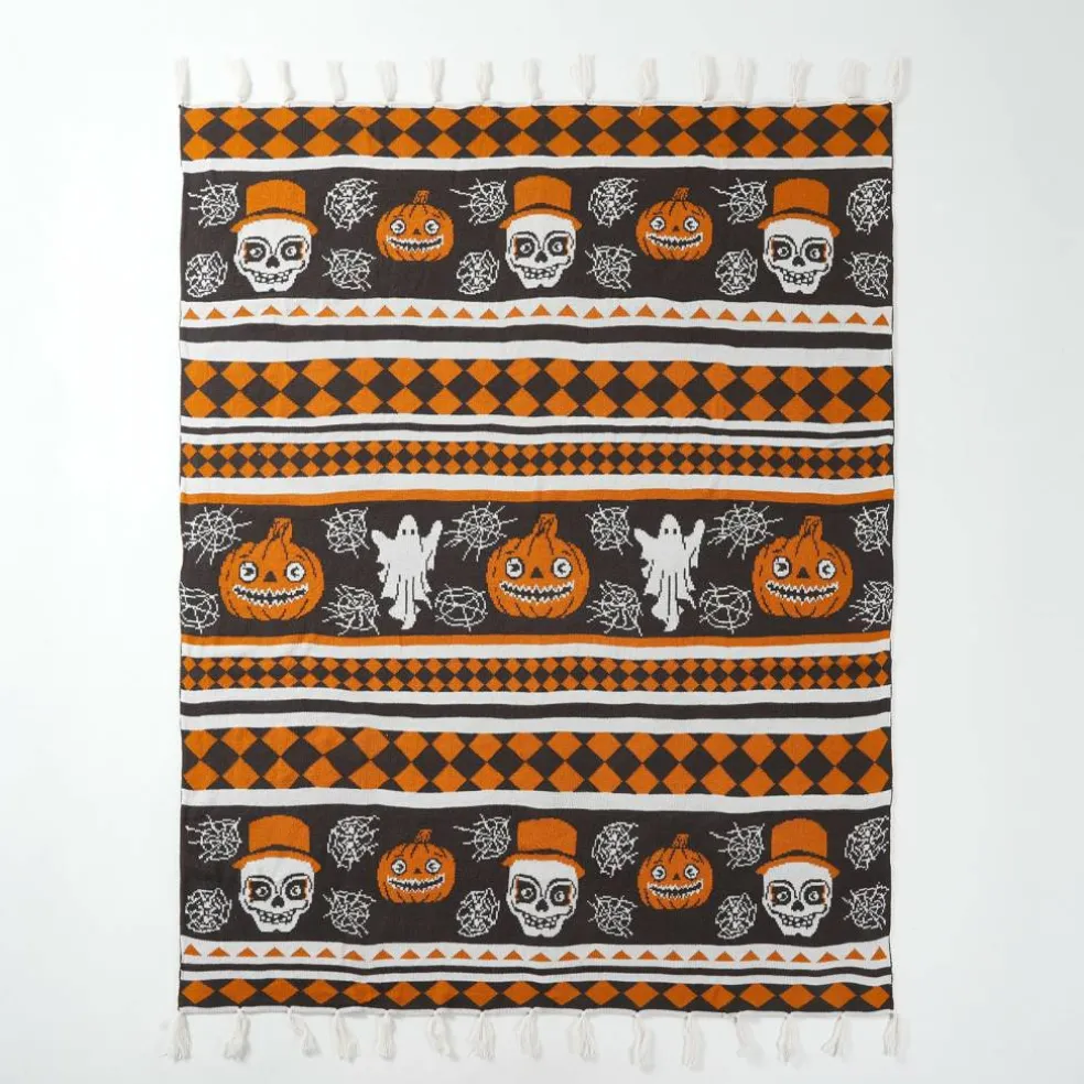 50" x 60" Jack-O'-Lantern, Ghost & Skeleton Throw Blanket by Ashland®