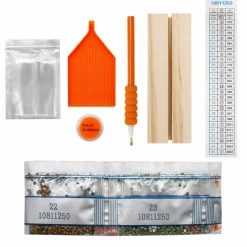 4" x 6" Jack-o'-Lanterns Acrylic Surface Diamond Art Kit with Wood Stand by Make Market®