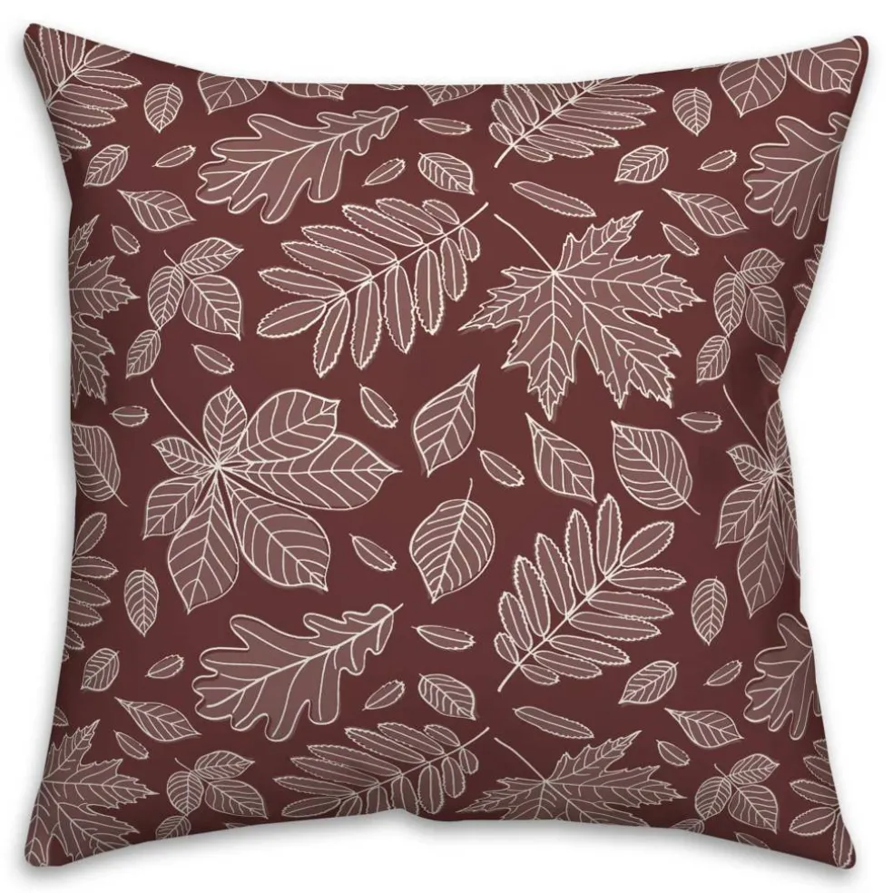 18" x 18" Leaf Mixture Indoor/Outdoor Throw Pillow