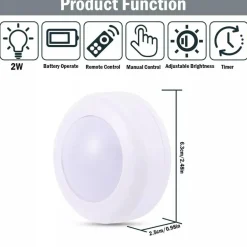 3x LED Closet Lights RGB Multicolor Wireless Puck Under Cabinet + Remote
