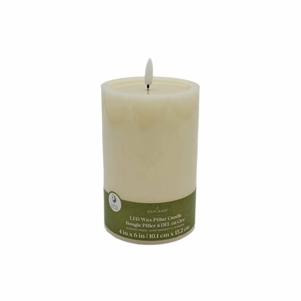 4" x 6" LED Wax Pillar Flickering Candle by Ashland®