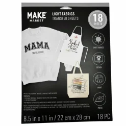 8.5" x 11" Light Fabric Transfer Sheets, 18ct. by Make Market®