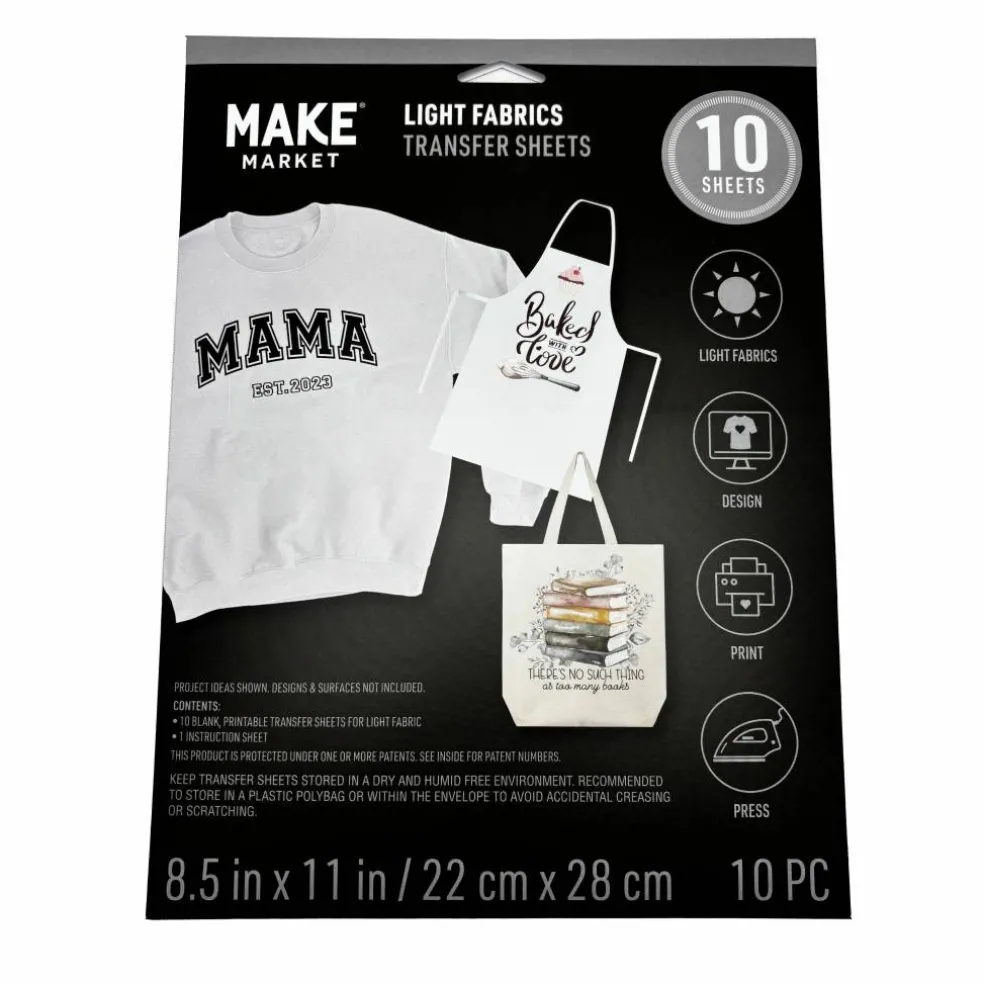 8.5" x 11" Light Fabric Transfer Sheets, 10ct. by Make Market®