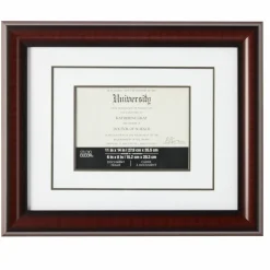 6" x 8" Mahogany Document Frame with Double Mat by Studio Décor®