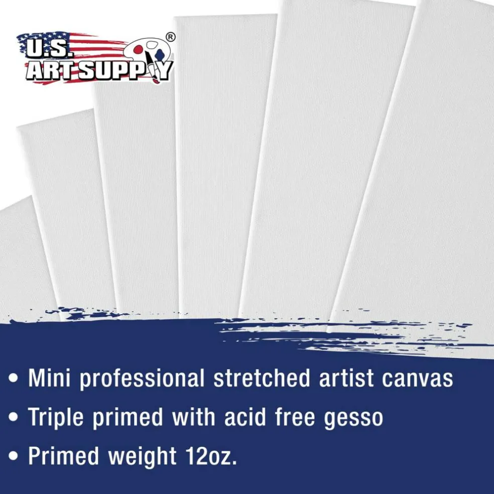 4" x 4" Mini Professional Primed Stretched Canvas 12 Pack