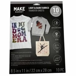 8.5" x 11" Mixed Light & Dark Fabric Transfer Sheets, 10ct. by Make Market®