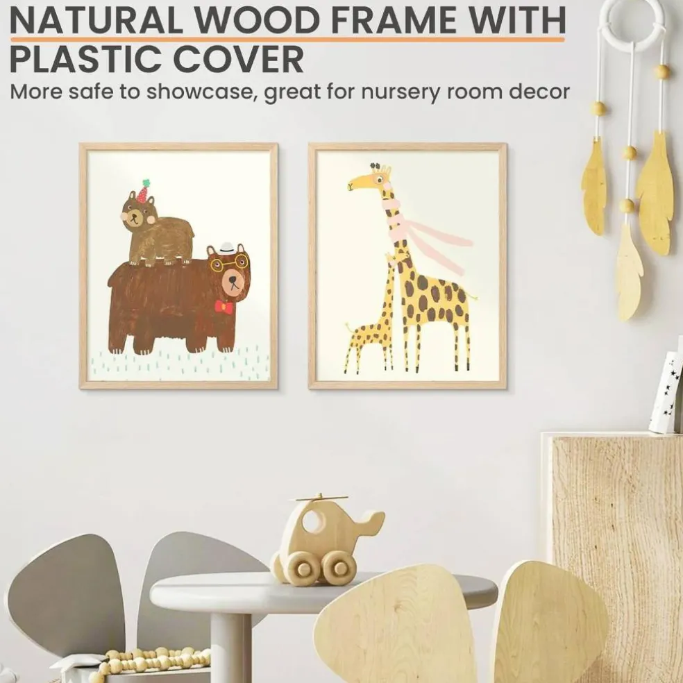 16x20 Natural Solid Wood Picture Frame – Fits 11x14 with Mat or 16x20 Without Mat – Rustic Wooden Wall Hanging Frame – Vertical & Horizontal Display – 1 Pack