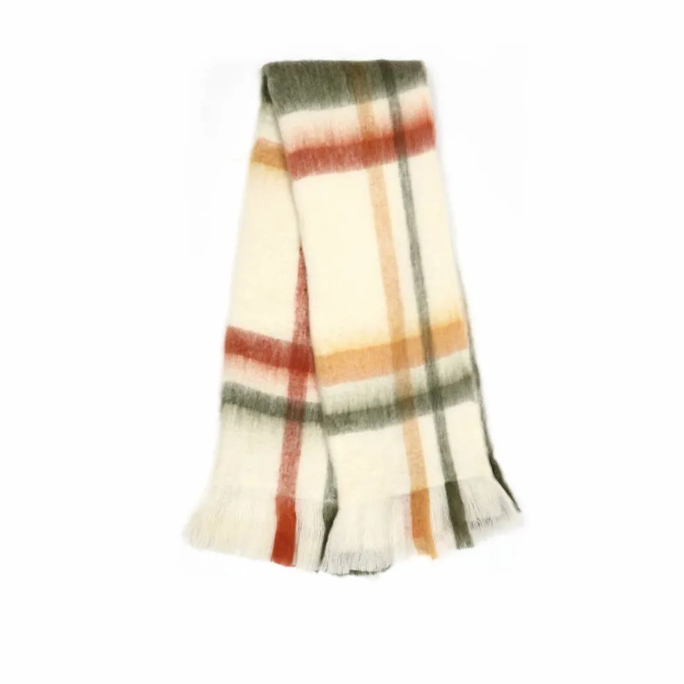 50" x 60" Orange, Green & Cream Plaid Throw by Ashland®