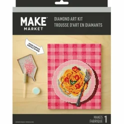 8" x 10" Pasta Noodles Wood Plank Diamond Art Kit by Make Market®