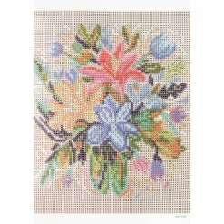 8.5" x 11" Pastel Flowers Diamond Art Kit with Wooden Frame by Make Market®