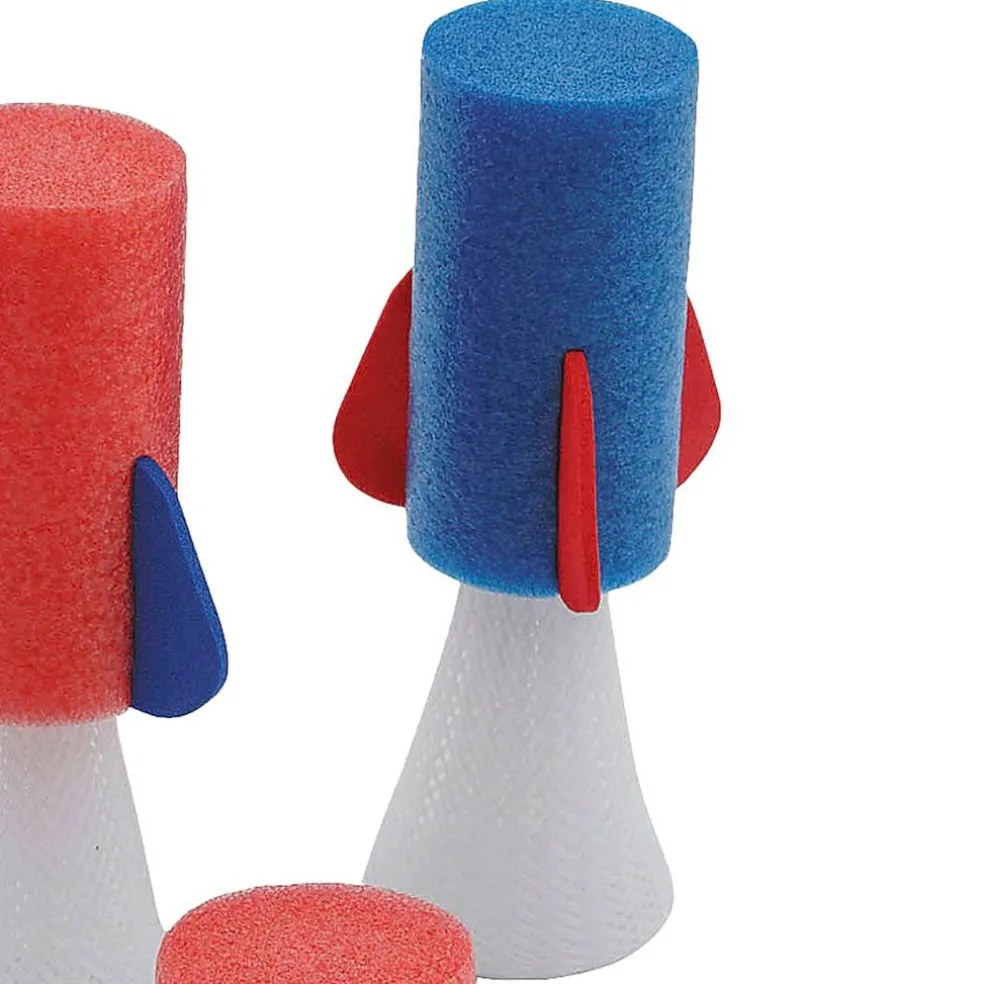 1 1/2" x 4 1/2" Patriotic Red, White & Blue Rocket Hopper Toys 12 Pc.