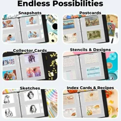 4x6 Photo Sleeves for 3-Ring Binder, (Horizontal, 25 Pack) for 100 Pictures, Each Sheet Holds Four 4 x 6 Pictures or Postcards, Acid-Free Poly Photo Album Refill Pages