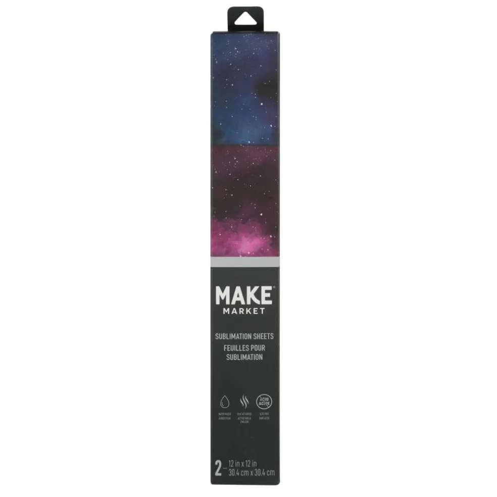 12" x 12" Pink & Blue Galaxy Sublimation Sheets by Make Market®
