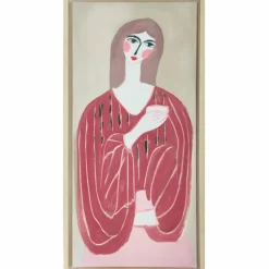 9" x 18" Pink-Brown Lady Wall Décor by Ashland®