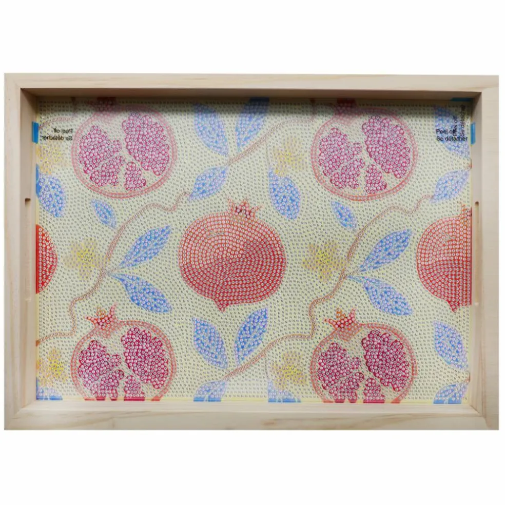 10" x 14" Pomegranate Wood Tray Diamond Art Kit by Make Market®