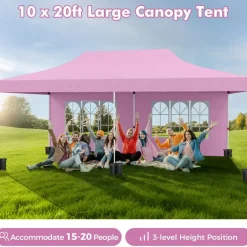 10x20 Pop Up Canopy Tent with Sidewalls and Windows for Outdoor Events