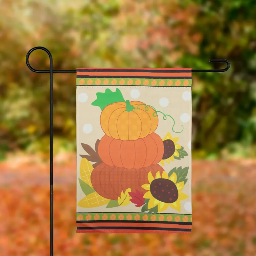 12.5" x 18" Pumpkins & Sunflowers Autumn Garden Flag