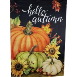40" x 28" Pumpkins & Sunflowers Hello Autumn Outdoor Fall Harvest House Flag
